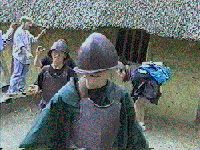 Danny models the latest fad in wearing helmets:  SAGGING!!???